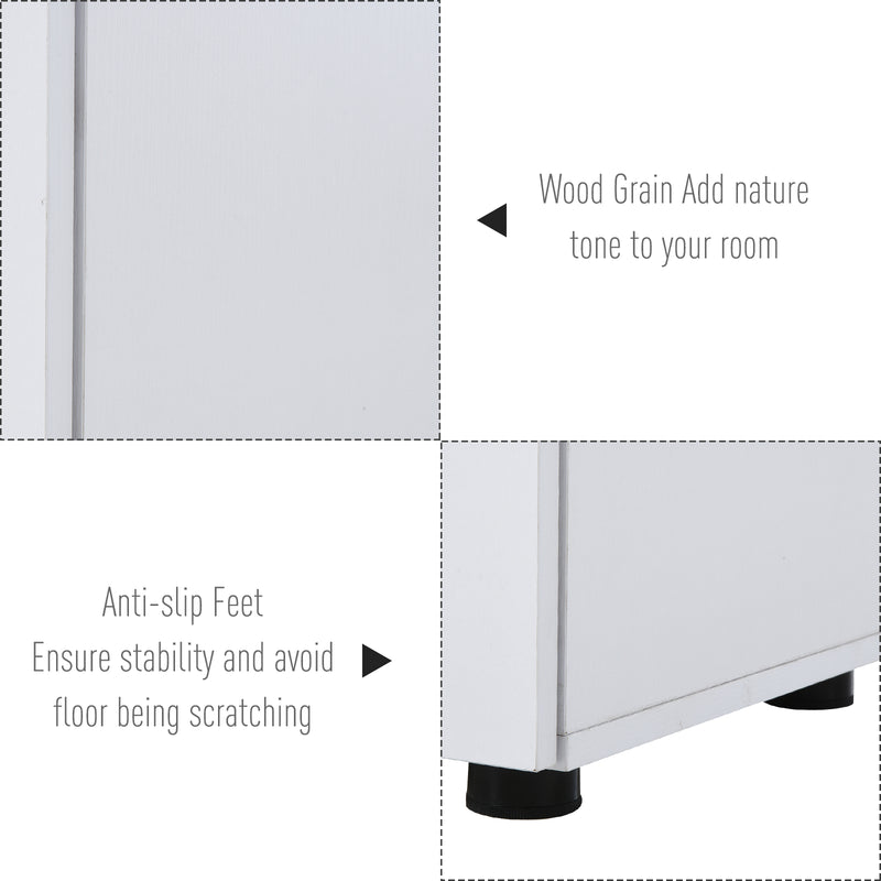 2-Tier Locking Office Storage Cabinet File Organisation w/ Feet Melamine Coating Aluminium Handles 2 Keys Stylish White