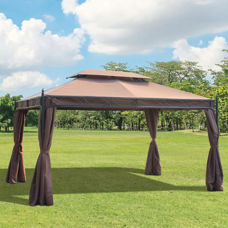 3 x 4m Garden Metal Gazebo Marquee Patio Party Tent Canopy Shelter with Sidewalls Pavilion New