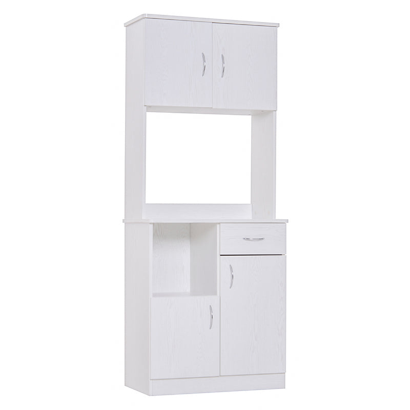 Kitchen Cupboard with Doors Cabinet Shelves Drawer Open Countertop Storage Cabinet for Living Room, Entrance, White
