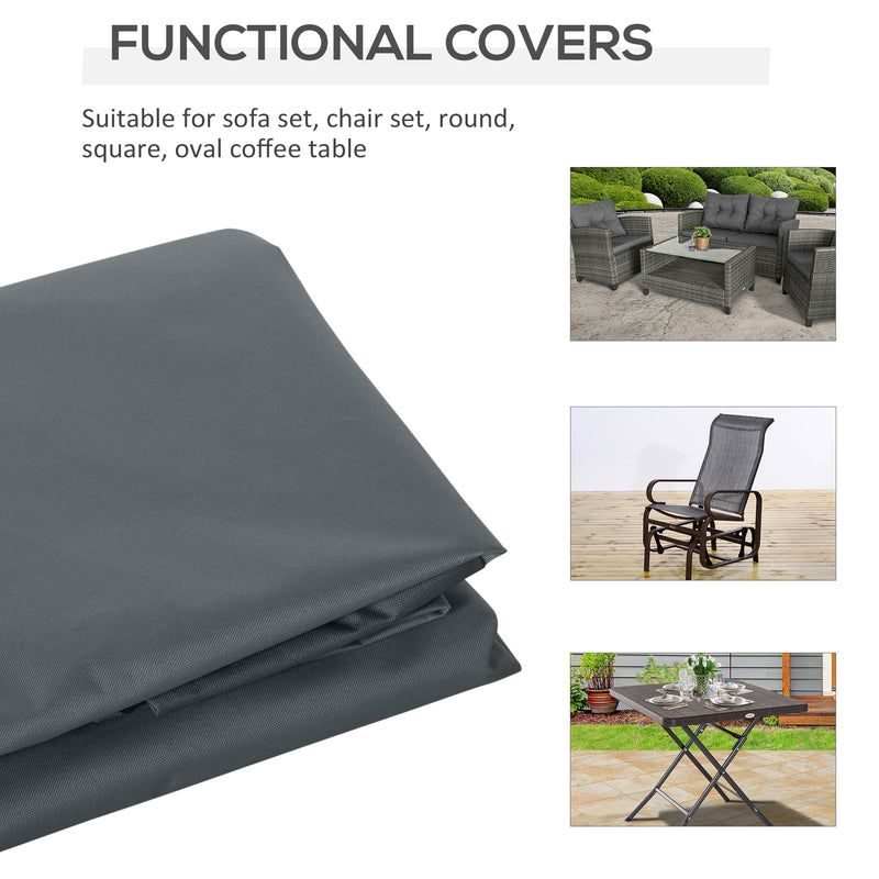 Rectangular Patio Furniture Cover for Chairs Water UV Resistant Protection 600D Oxford Fabric Rattan Lounge Clean Cover, 200 x 86 x 82cm