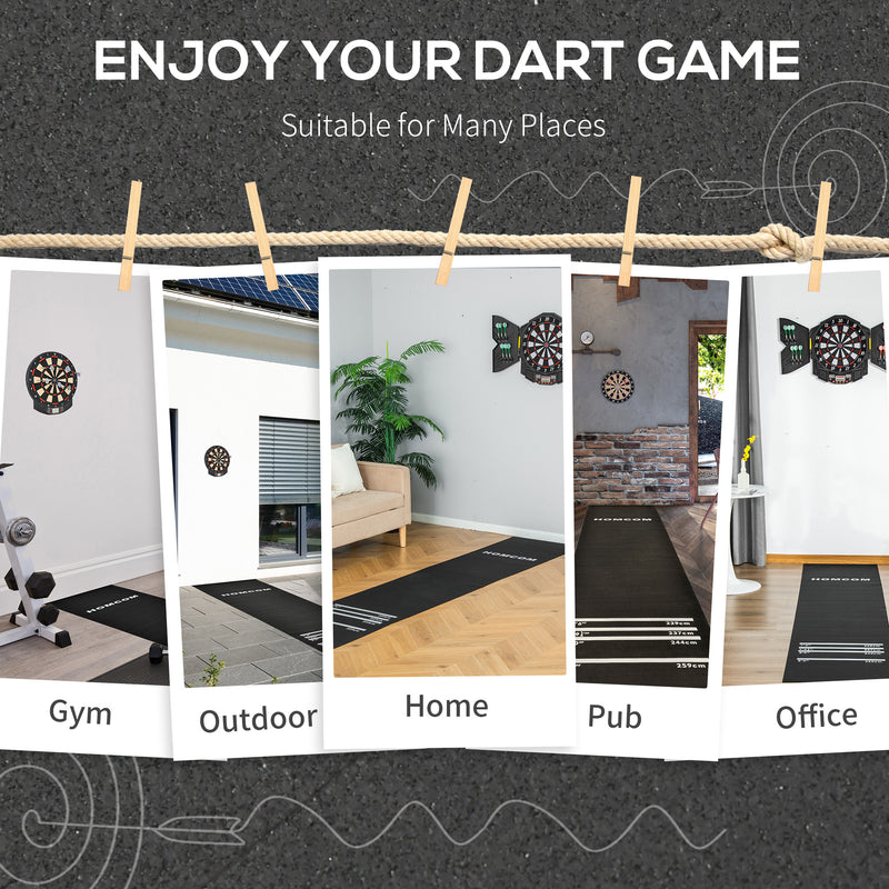 Professional Rubber Darts Mat W/4 Throwing Distances