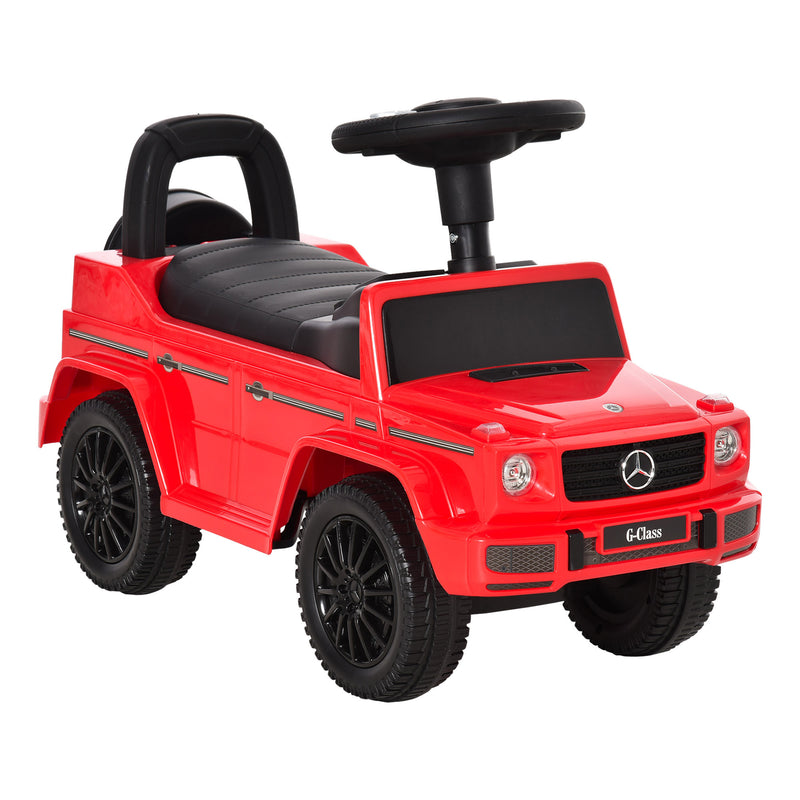 Aosom Compatible Baby Toddler Push Handle Sliding Car Mercedes-Benz G350 Licensed w/Big Steering Wheel Anti-overturning System Red