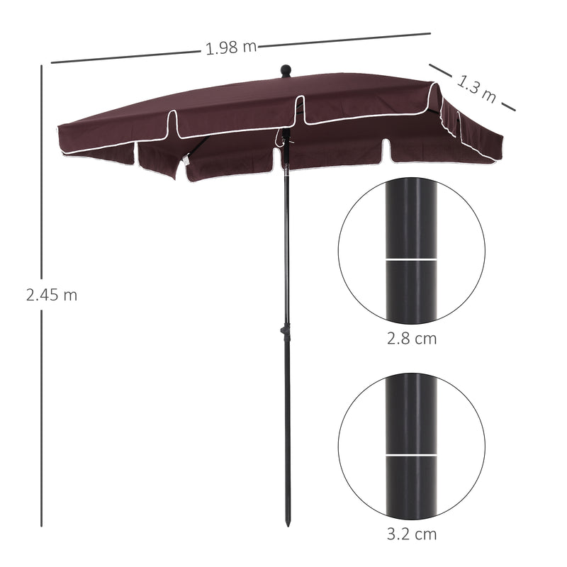 Aluminum Umbrella Parasol-Brown