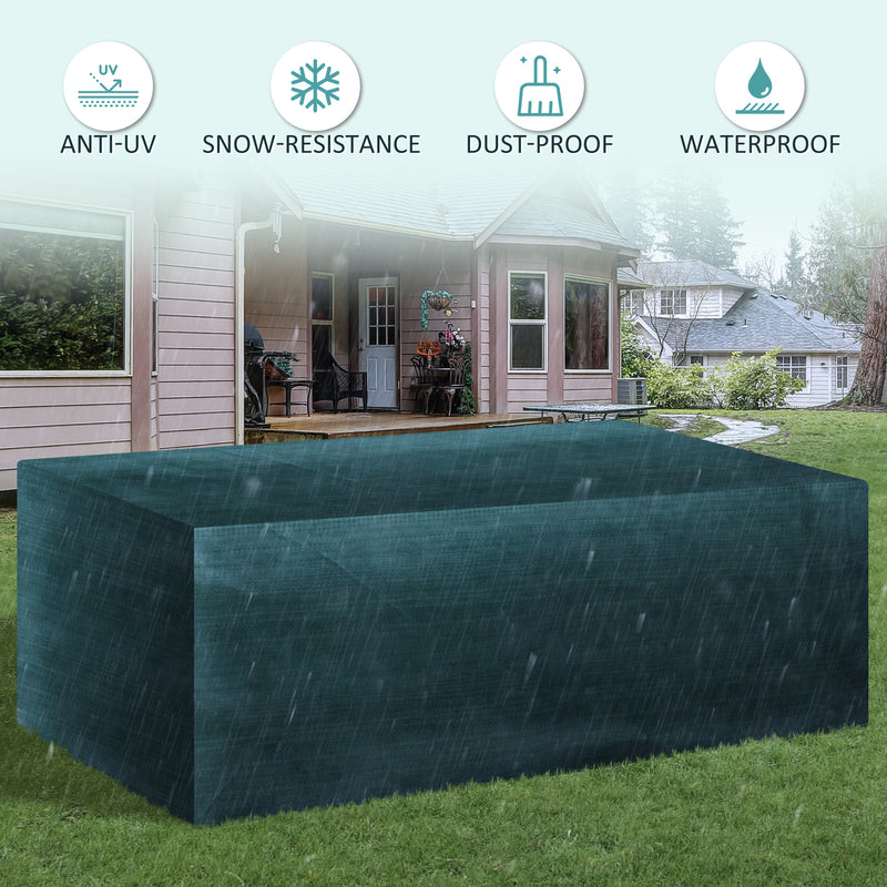 Large Patio Set Cover Outdoor Garden Furniture Protection Cover Protector Waterproof Anti-UV Green 235 x 190 x 90 cm