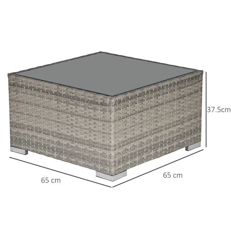 Rattan Wicker Patio Coffee Table Ready to Use Outdoor Furniture Suitable for Garden Backyard Grey