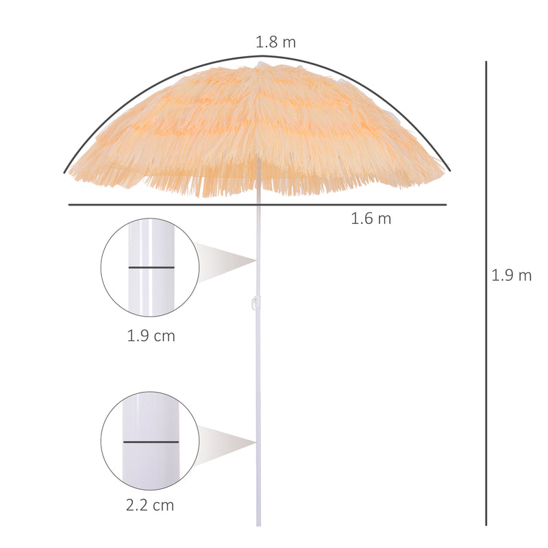 Patio Garden Hawaii Beach Sun Umbrella Sunshade Hawaiian Folding Tilting Crank Parasol (Wheat)
