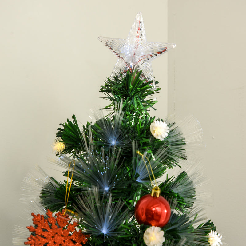 HOMCM 6ft White Light Artificial Christmas Tree w/ 230 LEDs Star Topper Tri-Base Full Bodied Seasonal Decoration Pre-Lit Home