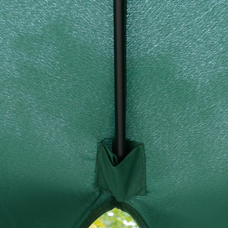 2.66m Garden Parasol Umbrella, Outdoor Market Table Umbrella, Outdoor Sun Shade with Ruffles, 8 Sturdy Ribs, Green
