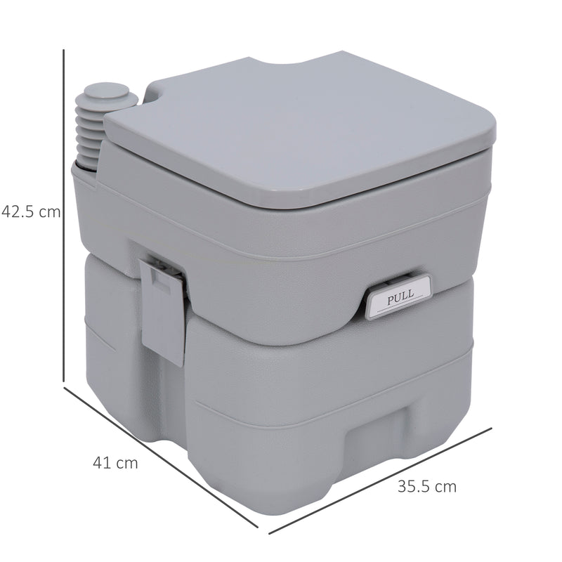 Portable Travel Mobile Toilet Outdoor Camping Handle WC Grey