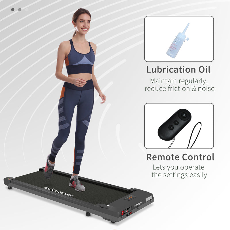 Walking Pad, Under Desk Treadmill, Installation-Free Jogging Machine, 1-6km/h, with Remote Control and LED Display for Home Gym Office