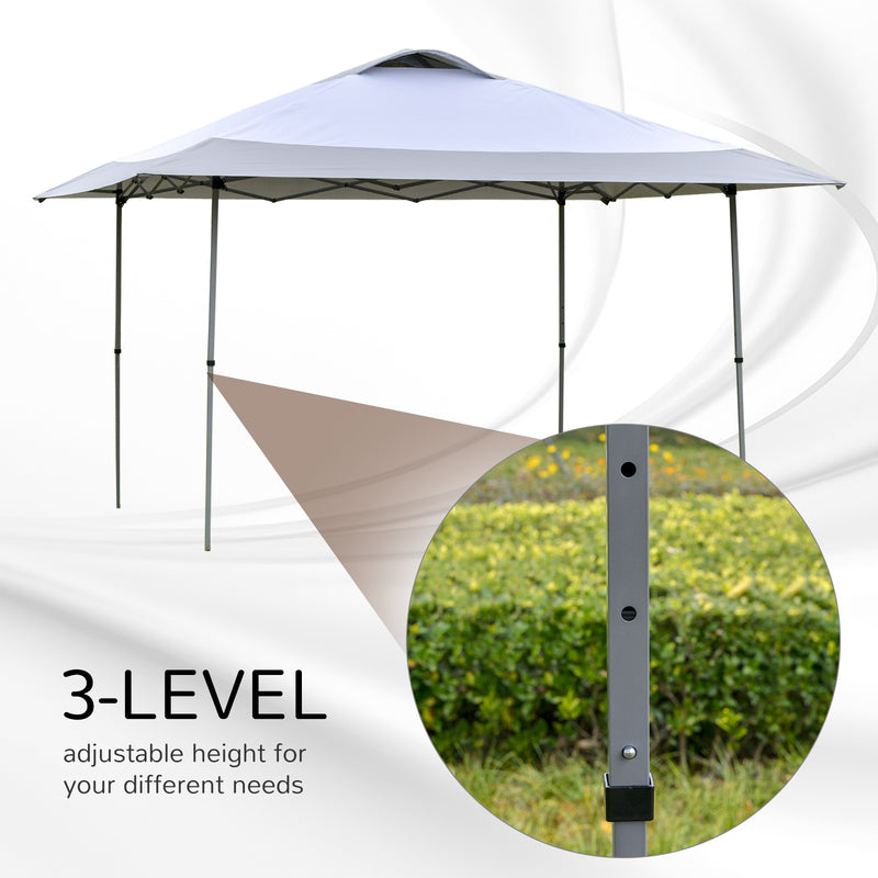 4 x 4m Pop-up Canopy Gazebo Tent with Roller Bag & Adjustable Legs Outdoor Party, Steel Frame, White
