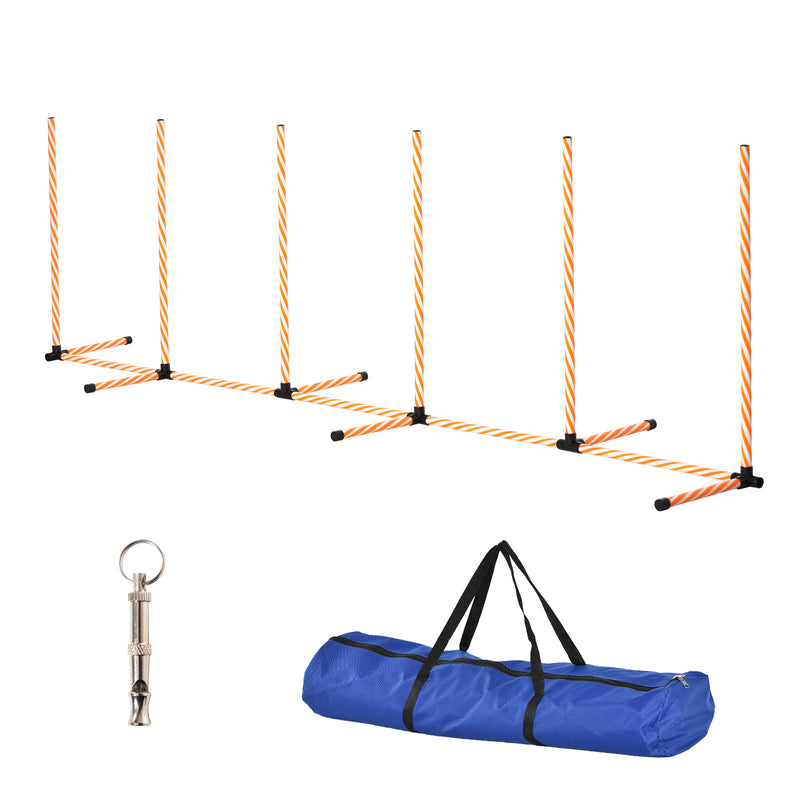 Dog Agility Weave Poles Training Obstacle Course Set Slalom Equipment Outdoor Indoor with Oxford Bag