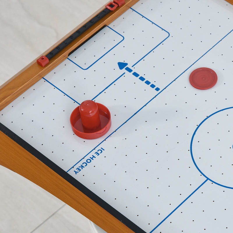Mini Air Hockey Tabletop Game w/ 2 Pucks Pushers Fan Play Board Scoreboard Markings Portable Family Game Children Adults 8 Years+