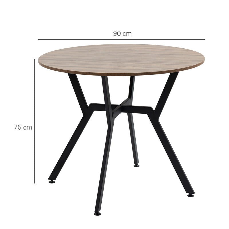 Dining Room Table with Black Legs Anti-slip Foot Pads for Living Room Dining Room 90 x 76 cm Brown