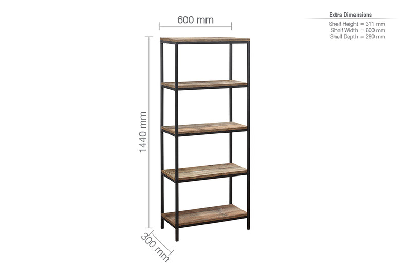 Urban 5 Tier Bookcase