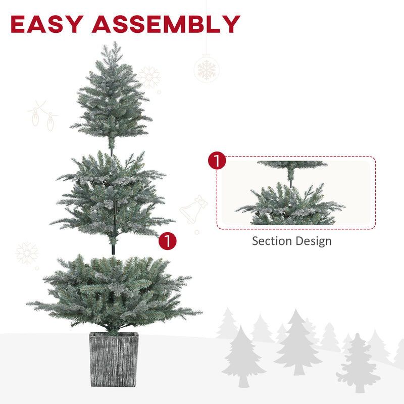 5ft Tall Artificial Christmas Tree with Realistic Branches, Pot Stand and 1140 Tips, Xmas Decoration, Green