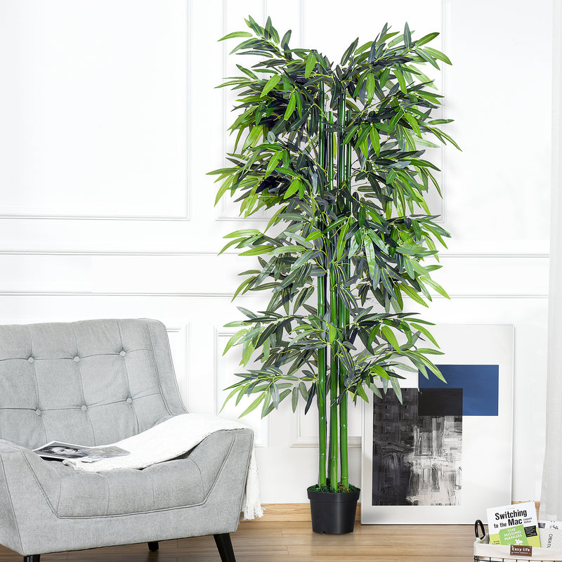 6ft Artificial Bamboo Tree Plant Greenary in A Pot for Home Office Planter 1.8M