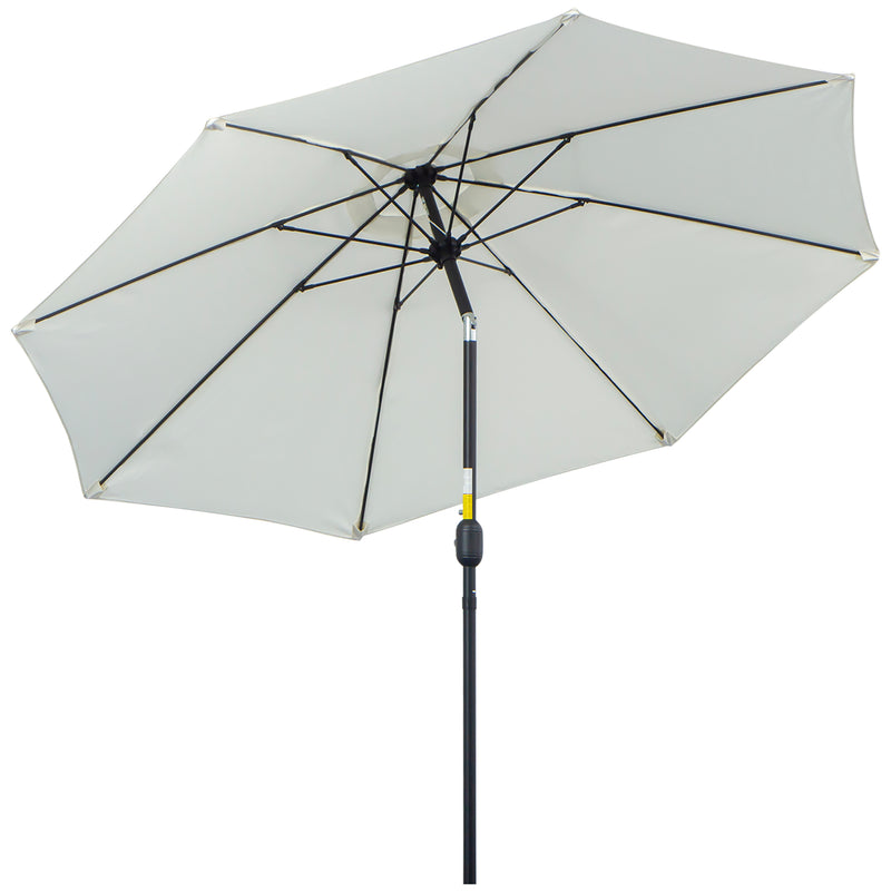 Garden Parasol Umbrella,Tilting Parasol W/three angles, Outdoor Sun Shade Canopy,Cream White，2.65H x ?2.4m