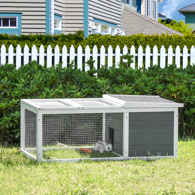 Indoor Outdoor Wooden Guinea Pigs Hutches Small Guinea Pigs Hutches Pet Run Cover, with UV-resistant Asphalt roof and Water-repellent Paint
