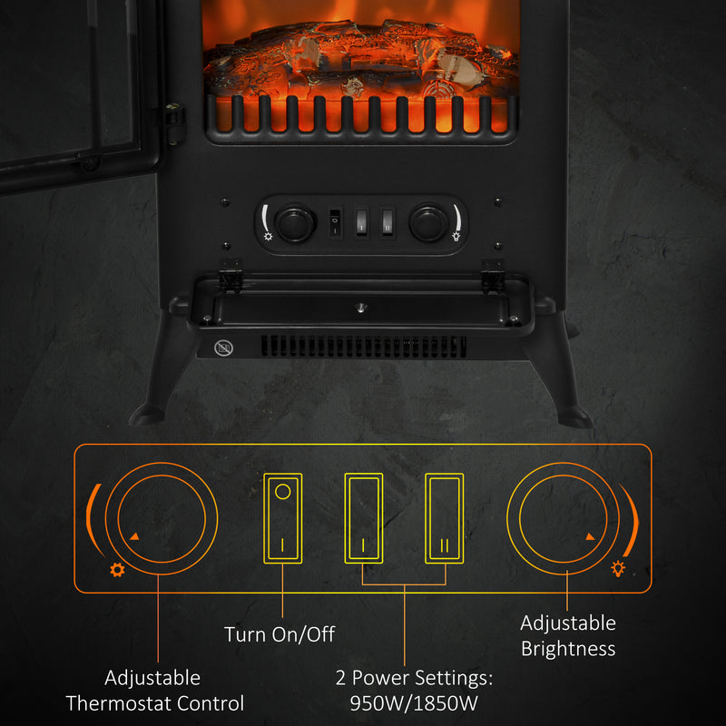 Electric Fire Place 1850W Heater-Black