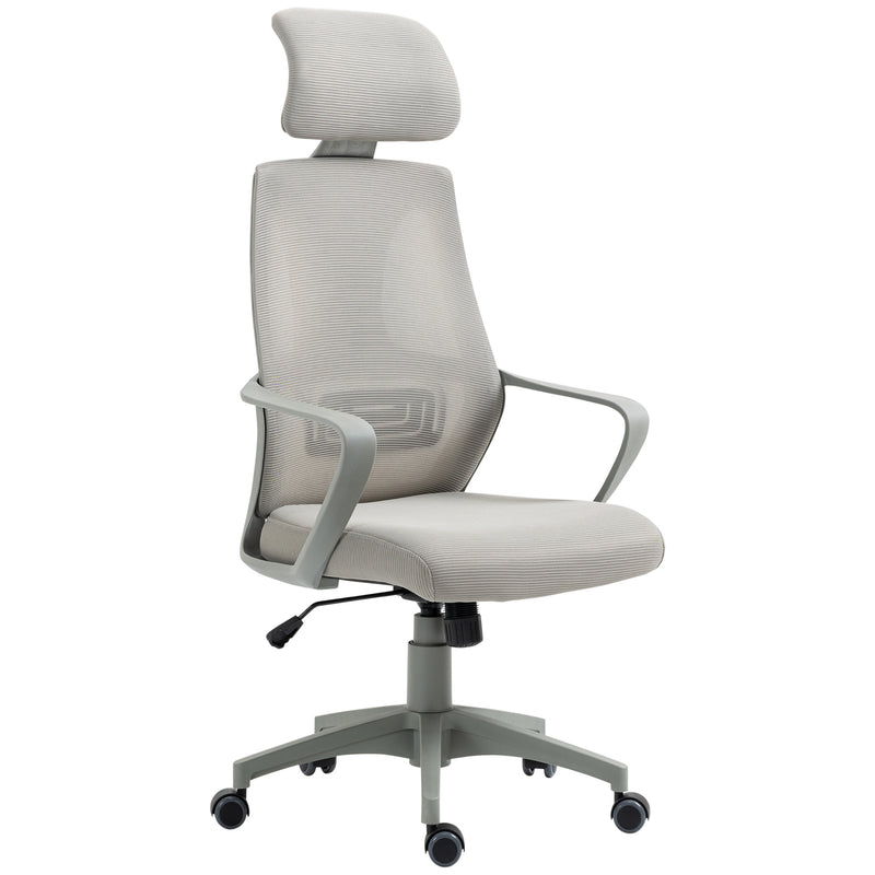 Ergonomic Office Chair w/ Wheel, High Mesh Back, Adjustable Height Home Office Chair - Grey