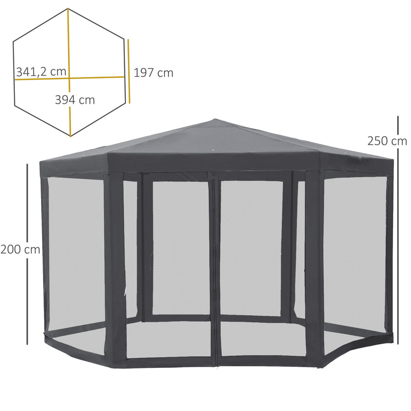 4M Canopy Rentals, Netting Party Tent Patio Canopy Outdoor Event Shelter for Activities, Shade Resistant, Grey