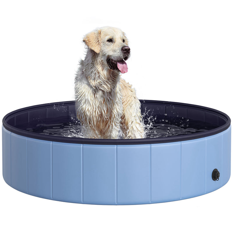 Pet Swimming Pool, Foldable, 120 cm Diameter-Blue