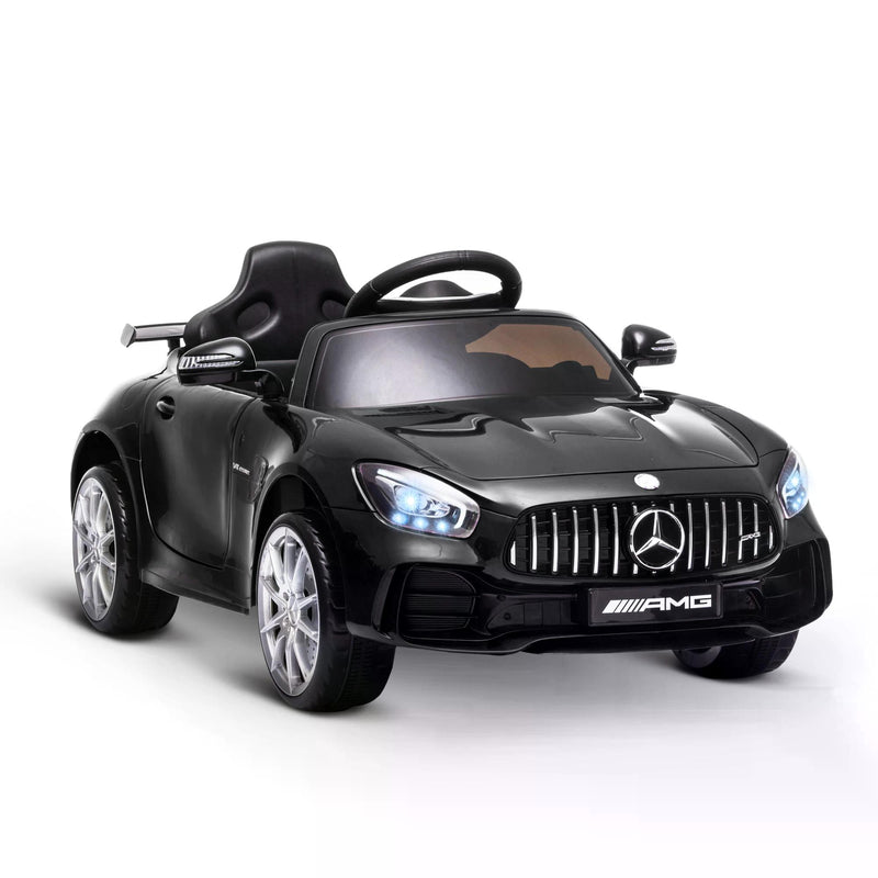 Compatible 12V Battery-powered 2 Motors Kids Electric Ride On Car GTR Toy with Parental Remote Control Music Lights MP3 for 3-5 Years Old Black