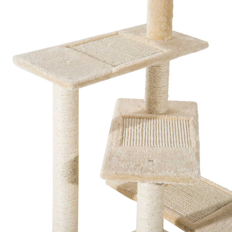 Cat Tree Kitten Scratch Scratching Scratcher Sisal Post Climbing Tower Activity Centre Beige