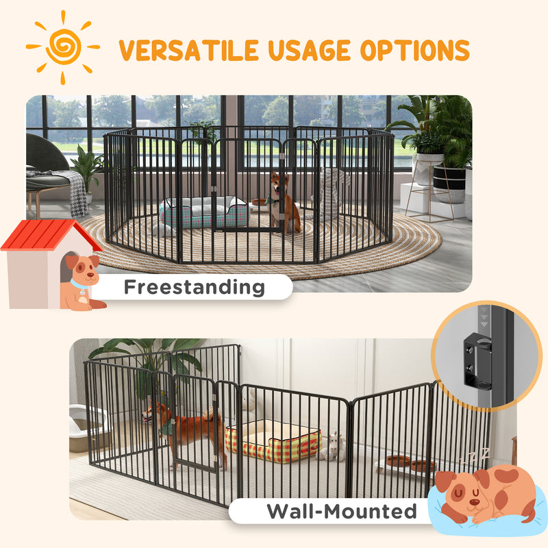 8 Panels Heavy Duty Dog Pen, 80cm Height Pet Playpen for Indoor Outdoor, Small and Medium Dogs