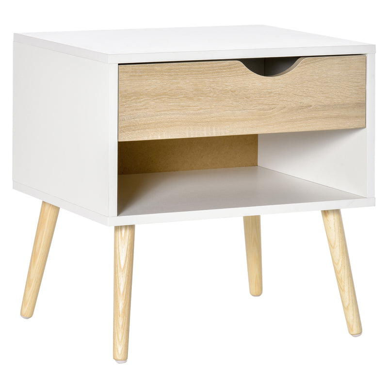 Bedside Table with Drawer and Shelf, Modern Nightstand, End Table for Bedroom, Living Room