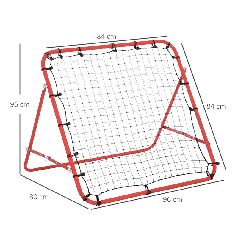 Rebounder Net W/PE Mesh Metal Tube, 96W x 80D x 96Hcm- Red and Black