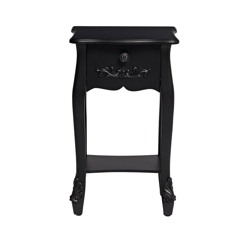 Antoinette 1 Drawer Night Stand Black - Bedzy UK modern and affordable home furniture England