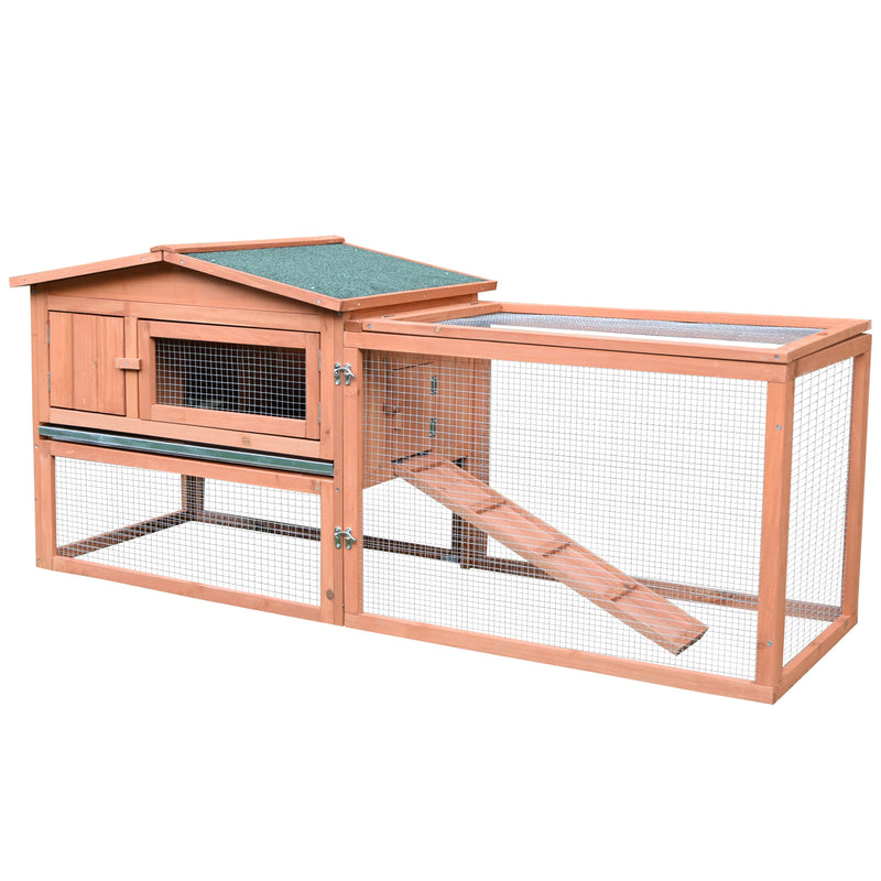 2 Floor Wooden Rabbit Hutch Bunny Cage House Chicken Coop Outdoor Garden Backyard 158 x 58 x 68 cm