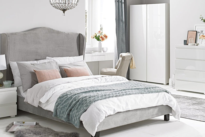 Chateaux 4.6 Double Bed Silver - Bedzy Limited Cheap affordable beds united kingdom england bedroom furniture