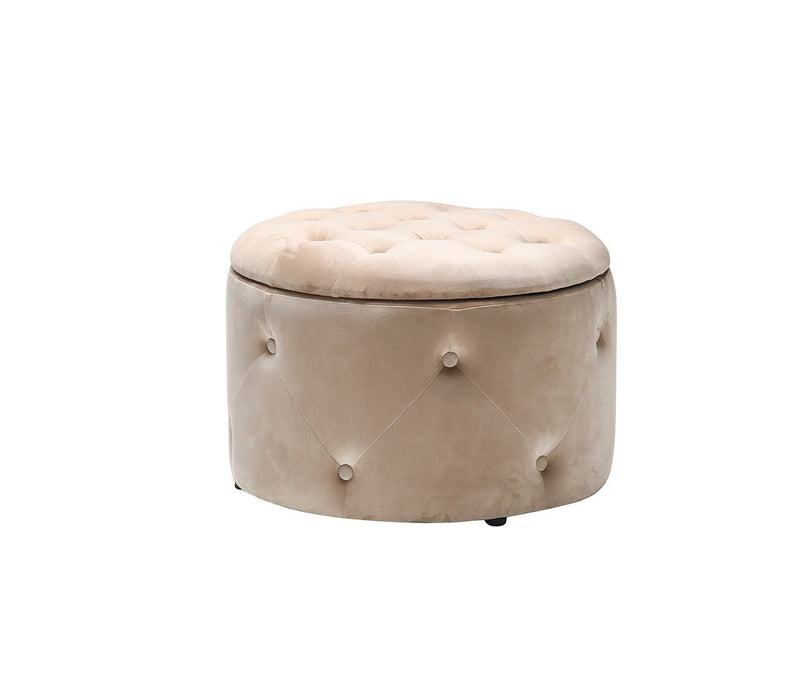 Cleo Storage Pouff Beige - Bedzy UK modern and affordable home furniture England