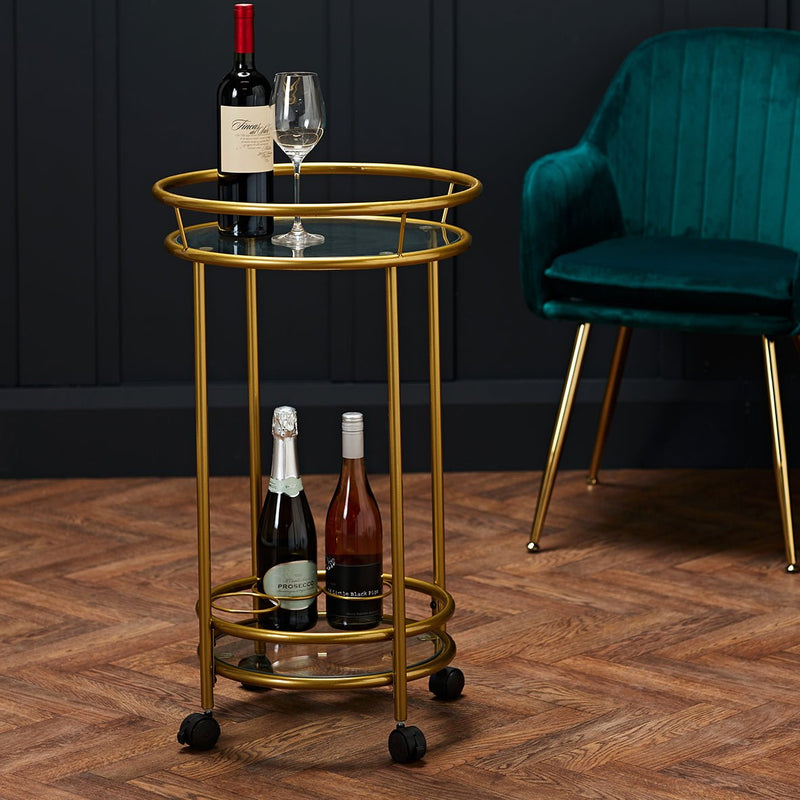 Collins Drinks Trolley Gold - Bedzy UK modern and affordable home furniture England