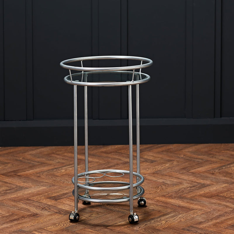 Collins Drinks Trolley Silver - Bedzy UK modern and affordable home furniture England