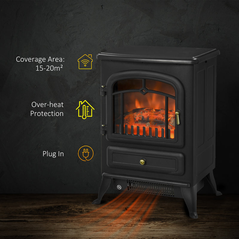 Electric Fire Place 1850W Heater-Black