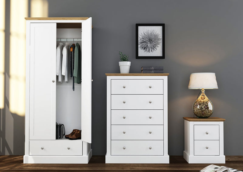 Devon 2 Door Wardrobe White - Bedzy Limited Cheap affordable beds united kingdom england bedroom furniture