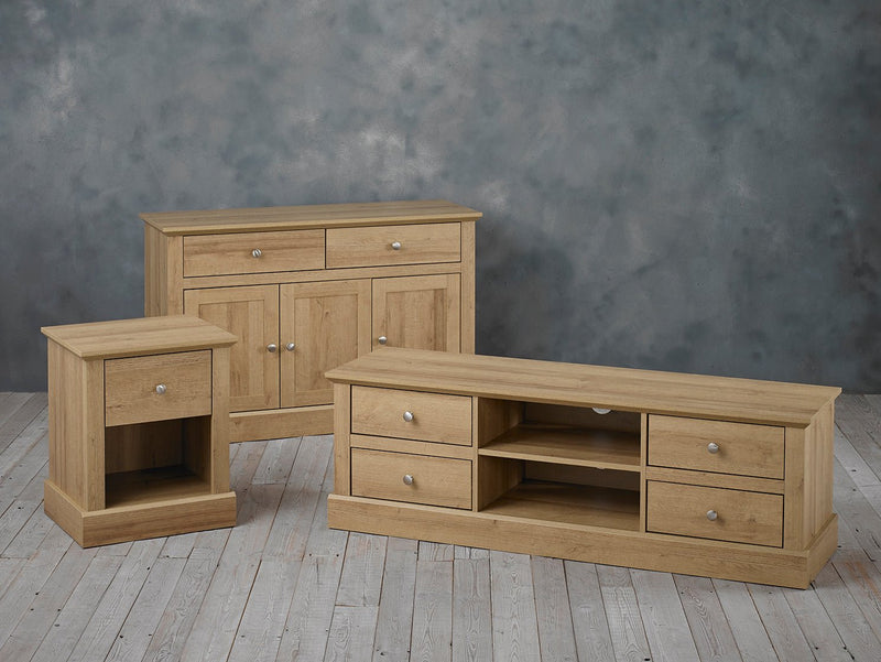 Devon TV Unit Oak - Bedzy Limited Cheap affordable beds united kingdom england bedroom furniture