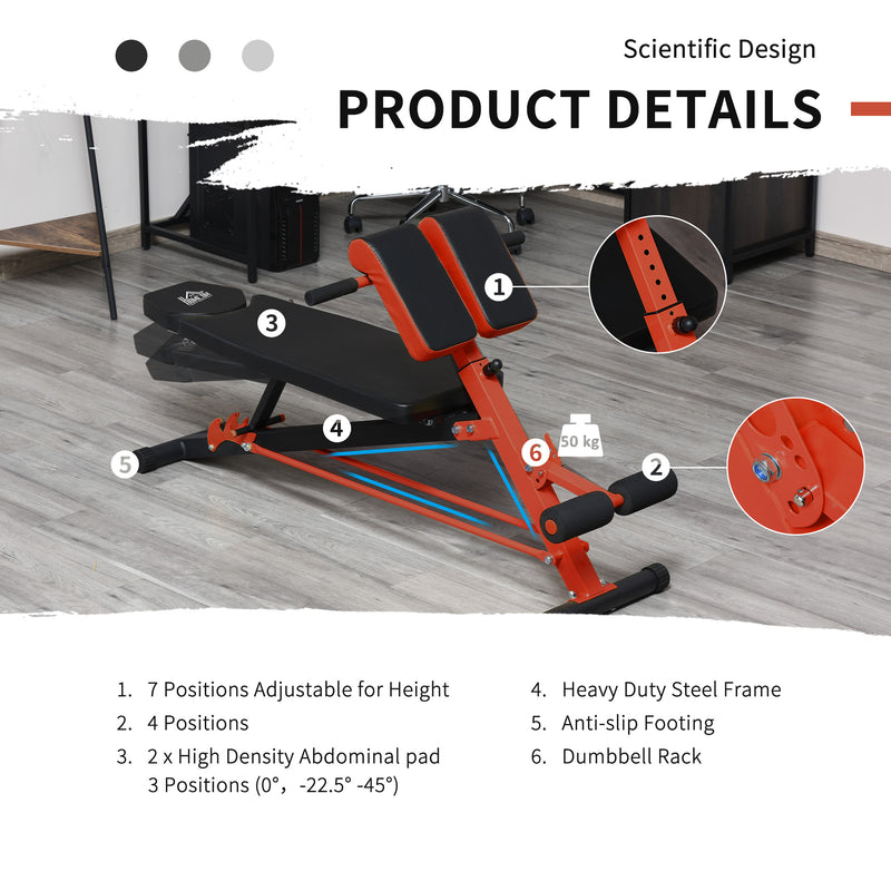 Multifunctional Hyper Dumbbell Bench Indoor Fitness Machine Weights Work Out Ab Sit Up Decline Flat Sit up