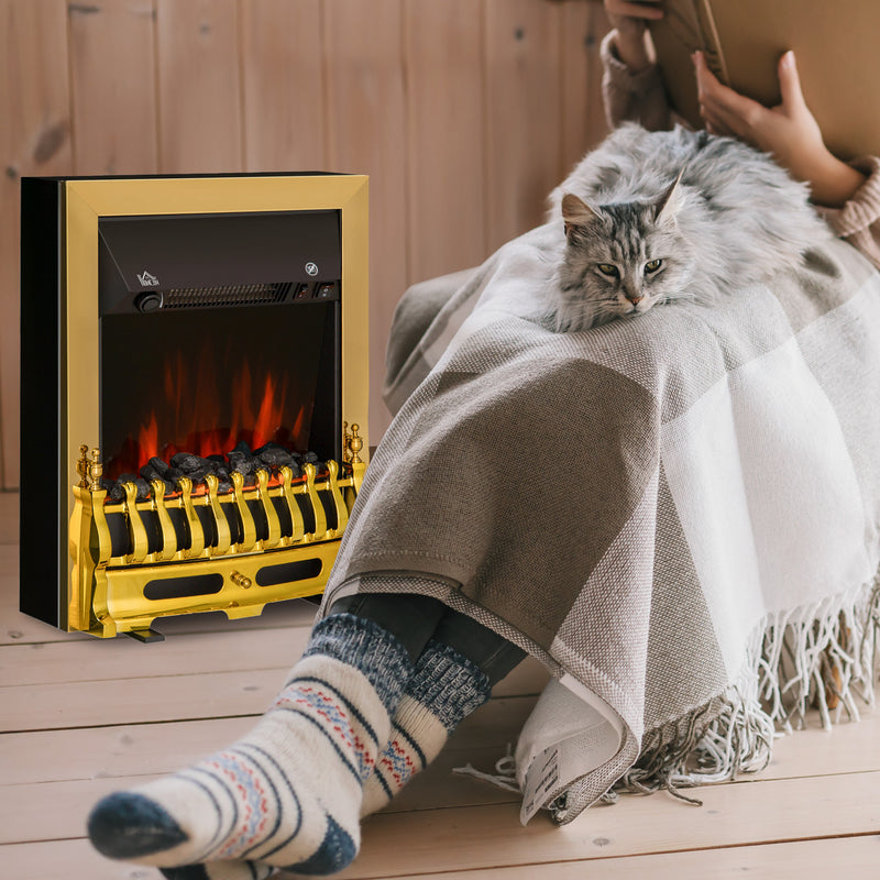 LED Flame Electric Fire Place-Golden