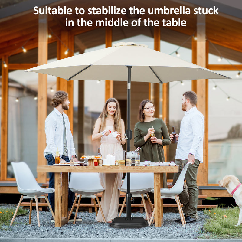11kg Concrete Garden Parasol Base Holder, Square Outdoor Table Umbrella Stand Weight, Black