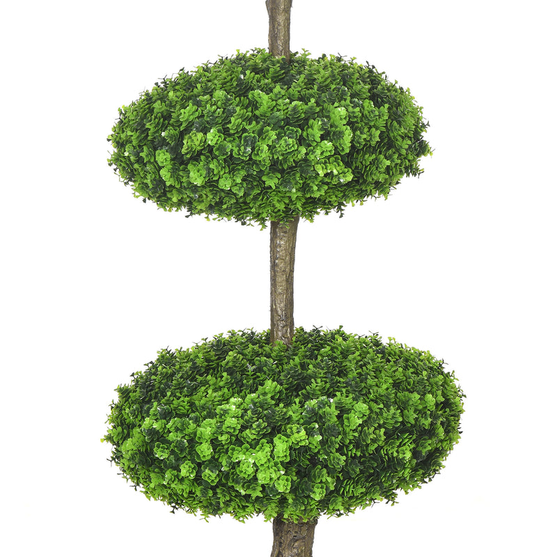 Set of 2 Artificial Plants Boxwood Ball Topiary Trees 110cm Decorative Faux Plants in Pot for Home Indoor Outdoor Green