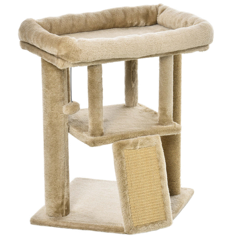 Cat tree Tower Climbing Activity Center Kitten Furniture with Jute Scratching Pad Ball Toy Condo Perch Bed Post 40 x 40 x 57cm Coffee