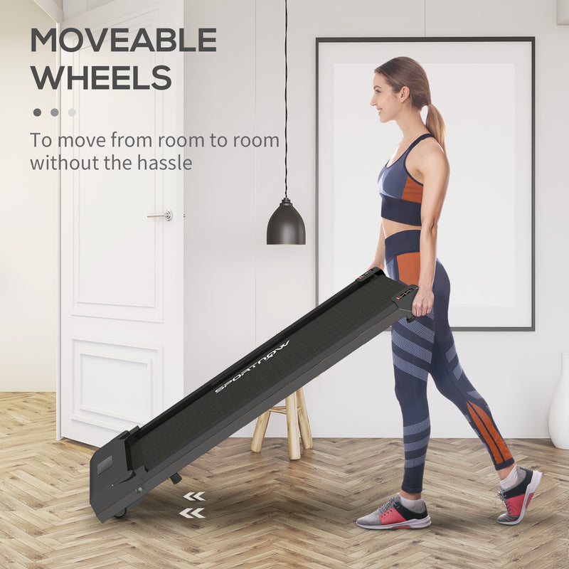 Walking Pad, Under Desk Treadmill, Installation-Free Jogging Machine, 1-6km/h, with Remote Control and LED Display for Home Gym Office