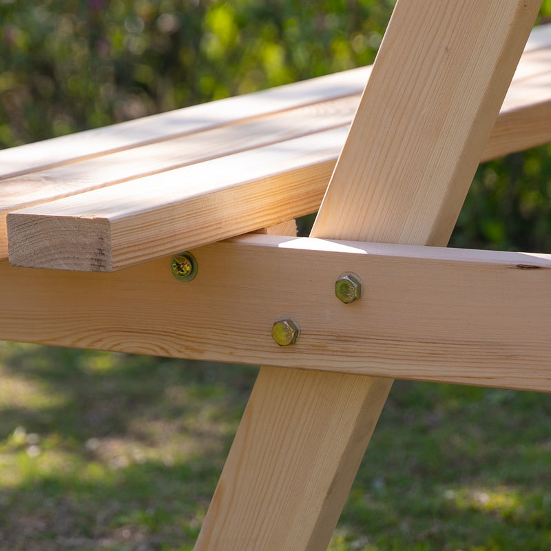 4 Seater Wooden Picnic Table Bench for Outdoor Garden or Patio w/ Parasol Cutout 150 cm