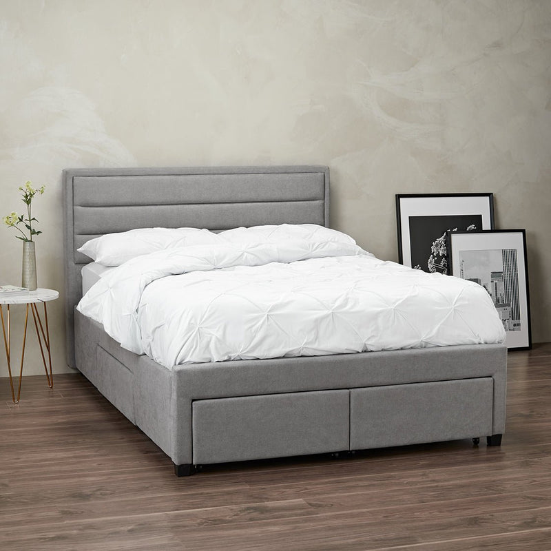 Greenwich 4.6 Double Bed Grey - Bedzy UK modern and affordable home furniture England