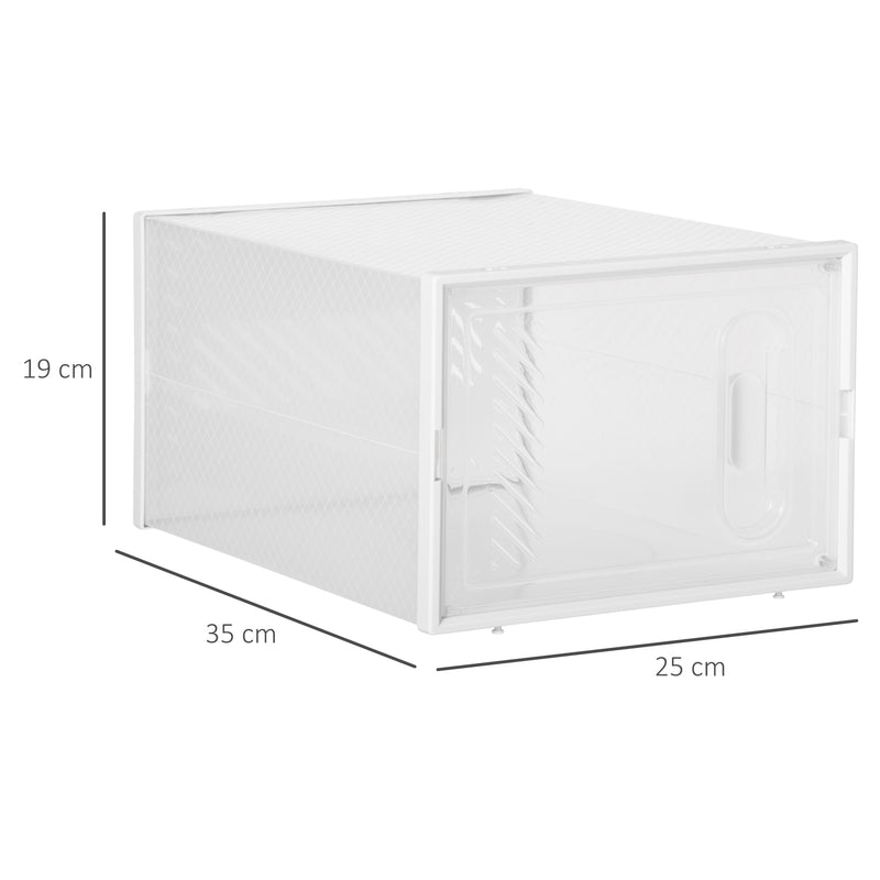 Portable Shoe Storage Cabinet, Cube Storage Organizer for UK/EU Size up to 43 with Magnetic Door for Women/Men, 25 x 35 x 19cm, Clear and White